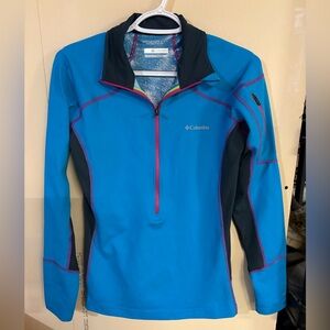 Columbia Bright Blue Half-Zip Pullover Omni Heat Thermal